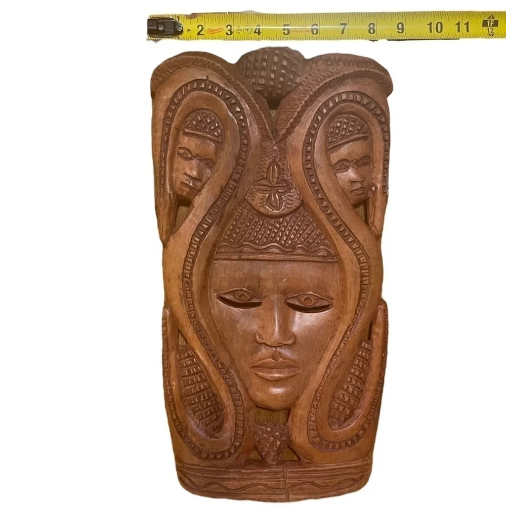 VTG Indonesian South Pacific Polynesian Wood Wall Art Goddess Mother MCM